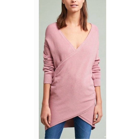 anthropologie faux wrap tunic sweater - Picture 3 of 10